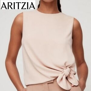 🇨🇦 Aritzia Babaton Dusty Rose Sleeveless Chiffon Hopkins Blouse